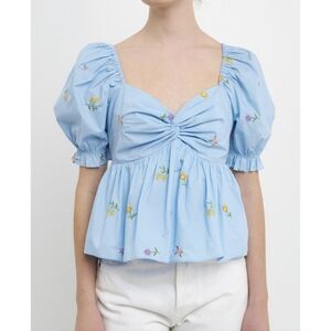 Women's Multi Floral Embroidery Top